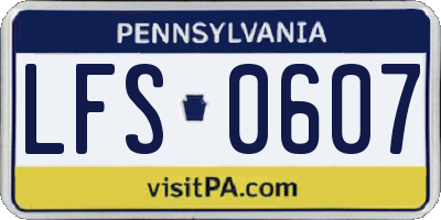 PA license plate LFS0607