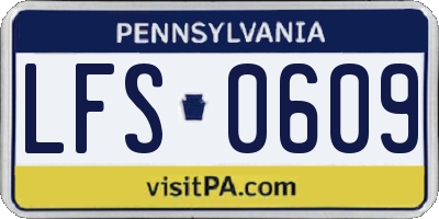 PA license plate LFS0609