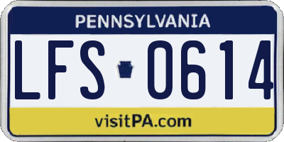 PA license plate LFS0614