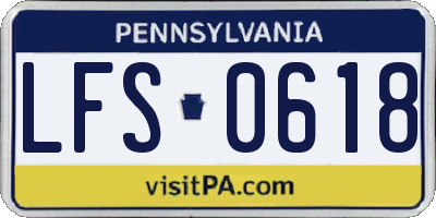 PA license plate LFS0618
