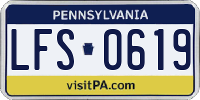 PA license plate LFS0619