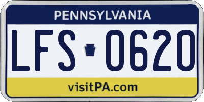 PA license plate LFS0620