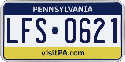 PA license plate LFS0621