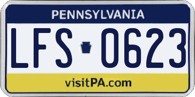 PA license plate LFS0623