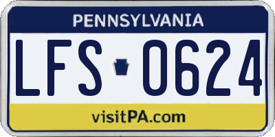 PA license plate LFS0624