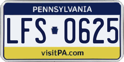 PA license plate LFS0625