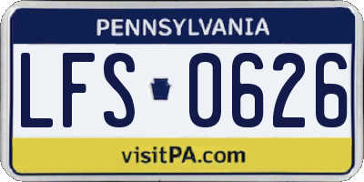 PA license plate LFS0626