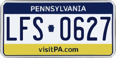 PA license plate LFS0627