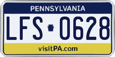 PA license plate LFS0628