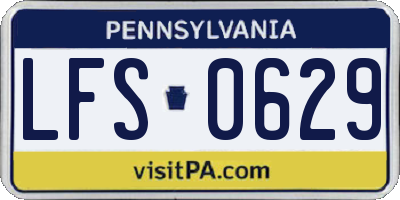 PA license plate LFS0629
