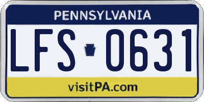 PA license plate LFS0631