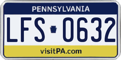 PA license plate LFS0632