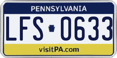 PA license plate LFS0633