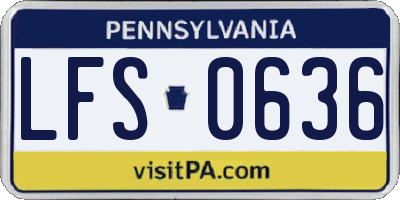 PA license plate LFS0636