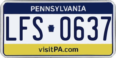 PA license plate LFS0637