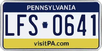 PA license plate LFS0641
