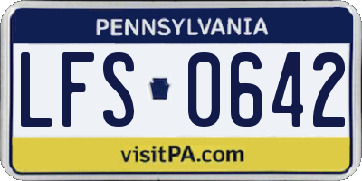 PA license plate LFS0642