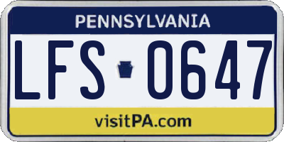 PA license plate LFS0647