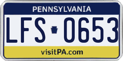 PA license plate LFS0653