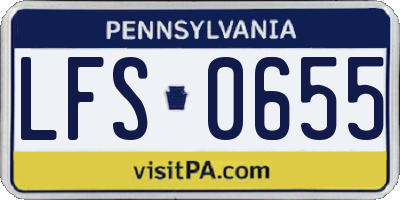 PA license plate LFS0655