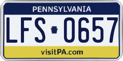 PA license plate LFS0657