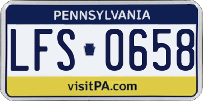 PA license plate LFS0658
