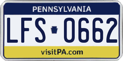 PA license plate LFS0662