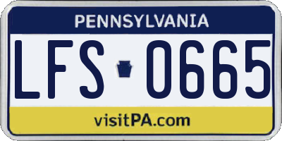 PA license plate LFS0665