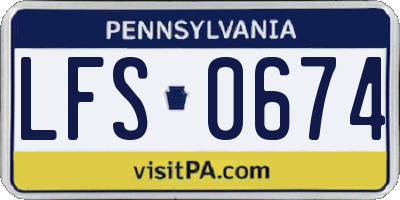 PA license plate LFS0674