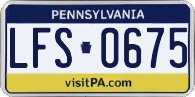 PA license plate LFS0675