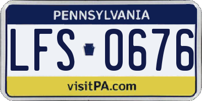 PA license plate LFS0676