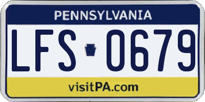PA license plate LFS0679