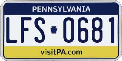 PA license plate LFS0681