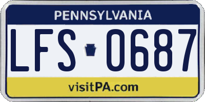 PA license plate LFS0687