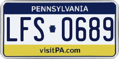 PA license plate LFS0689