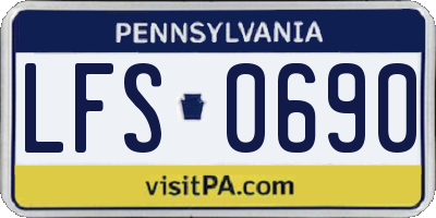 PA license plate LFS0690