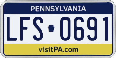 PA license plate LFS0691