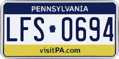 PA license plate LFS0694