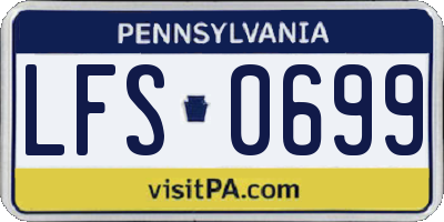 PA license plate LFS0699
