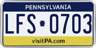 PA license plate LFS0703