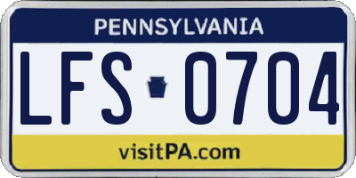 PA license plate LFS0704