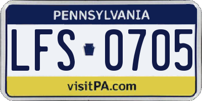 PA license plate LFS0705