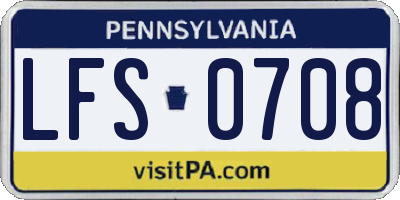 PA license plate LFS0708