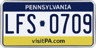 PA license plate LFS0709