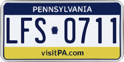 PA license plate LFS0711