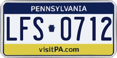 PA license plate LFS0712