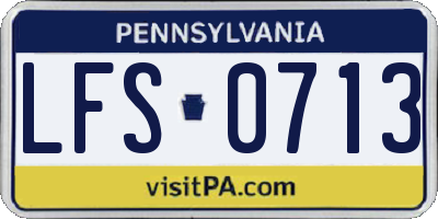 PA license plate LFS0713