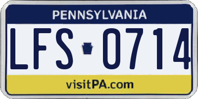 PA license plate LFS0714