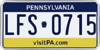 PA license plate LFS0715