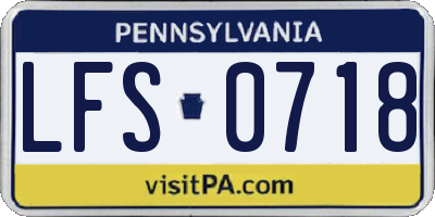 PA license plate LFS0718